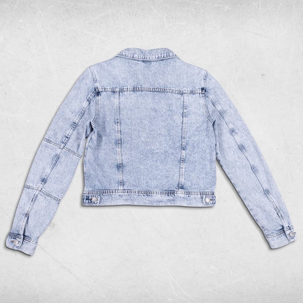 Free People Rumors Denim Jacket Womens S Blue Stone Wash Cropped Streetwear Boho - Picture 3 of 11